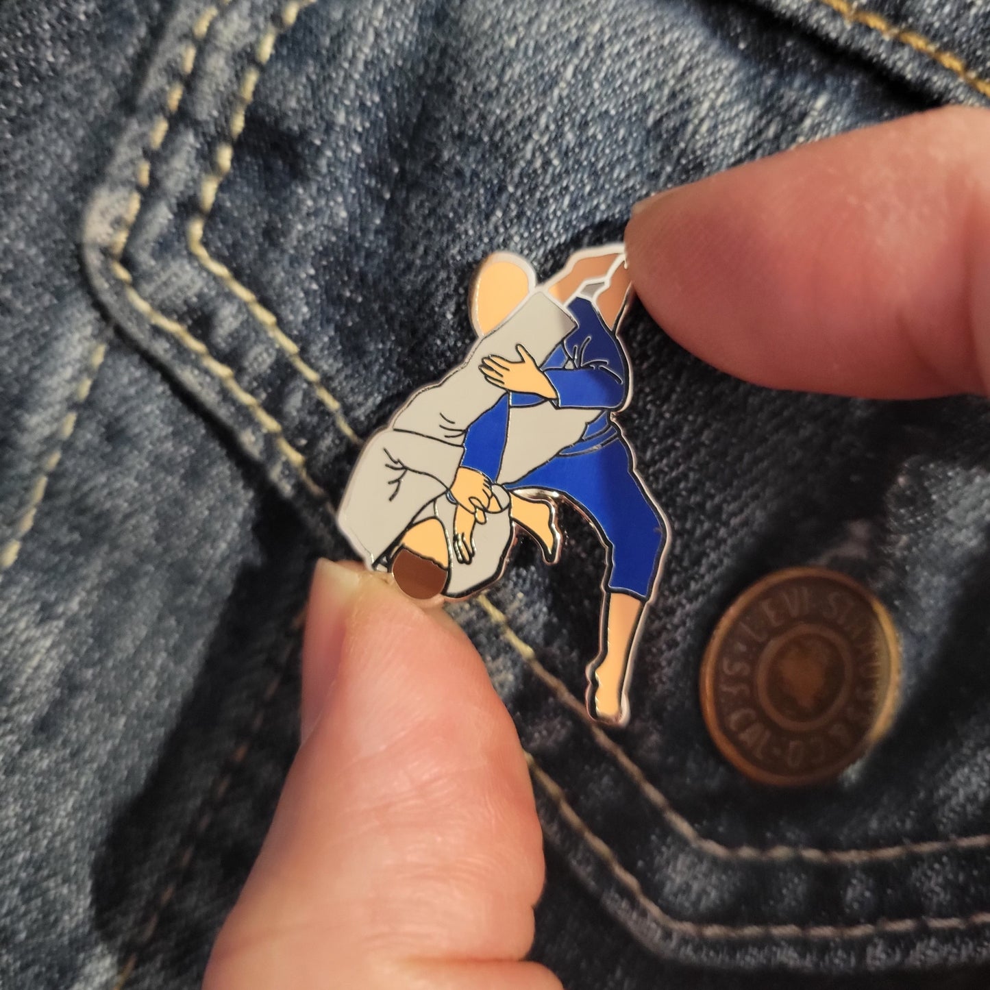 Jiu Jitsu Armbar Enamel Pin - BJJ Swag