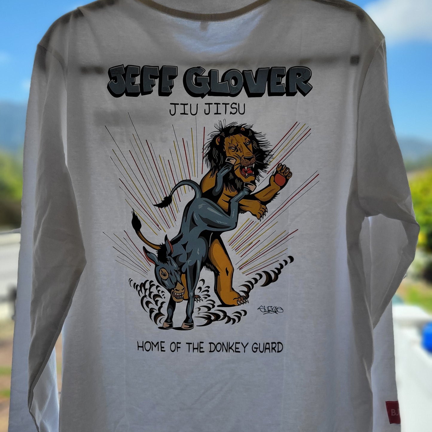 Jeff Glover Donkey Guard (Artist: Sergio Hernandez) Long Sleeve Shirt - BJJ Swag