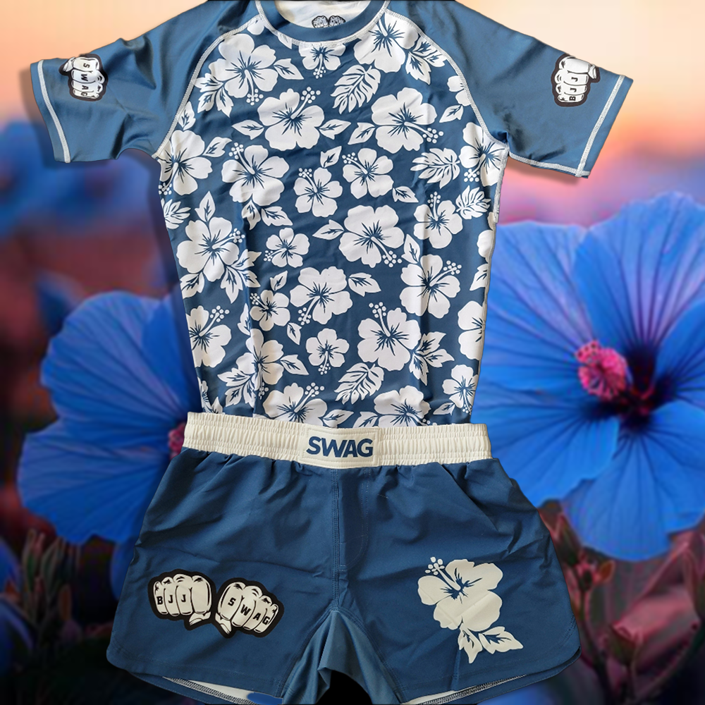 Dorian & Bill Cooper's Hibiscus Jiu Jitsu Rash Guard & Fight Shorts Kit - BJJ Swag