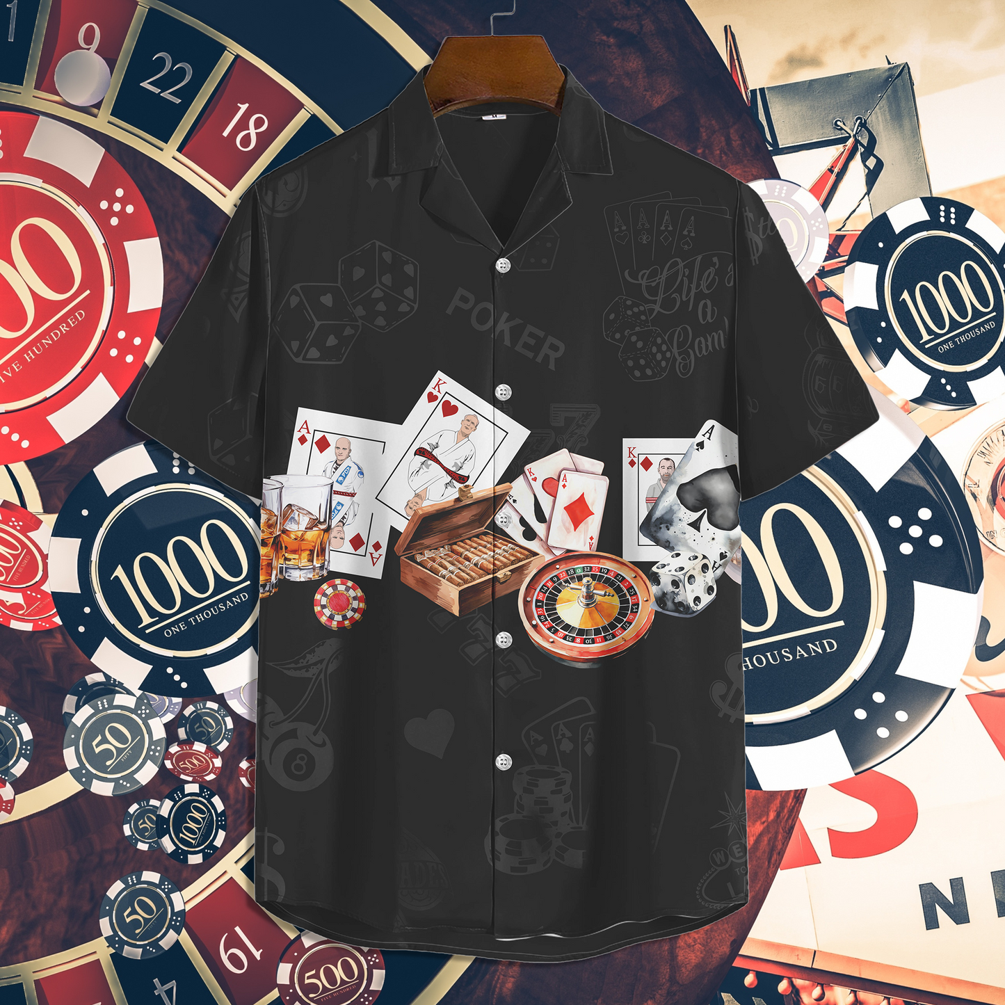 BJJ GOATs Playing Card Button-Down Shirt - BJJ Swag