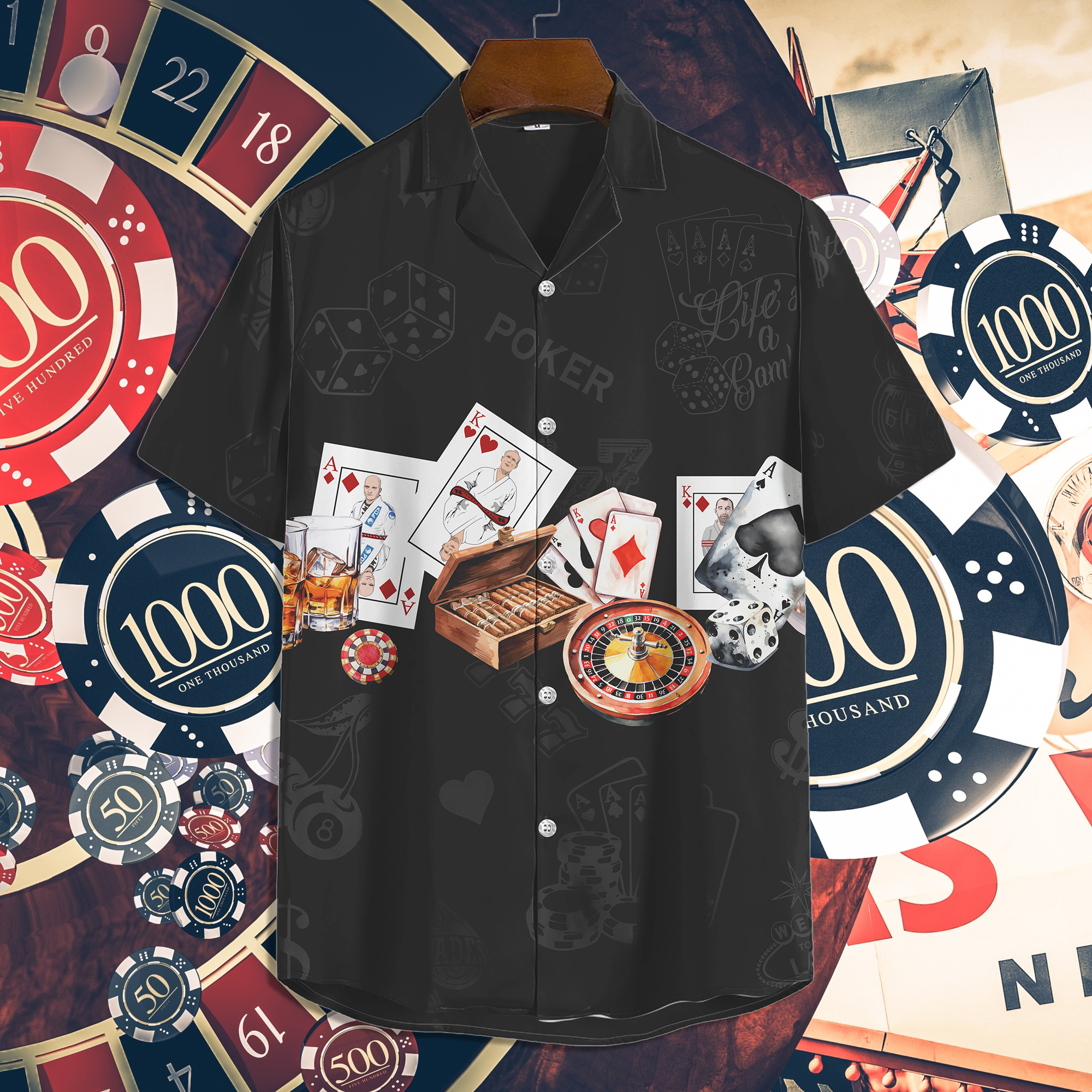 BJJ GOATs Playing Card Button-Down Shirt - BJJ Swag