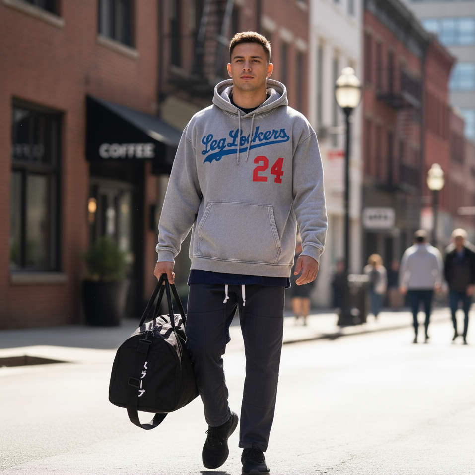 Los Angeles Leg Lockers Oversized Acid-Washed Hoodie - BJJ Swag