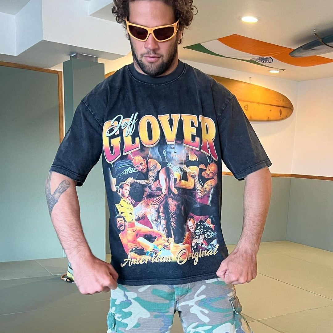 90's Vintage Style "Jeff Glover - American Original" T-Shirt - BJJ Swag