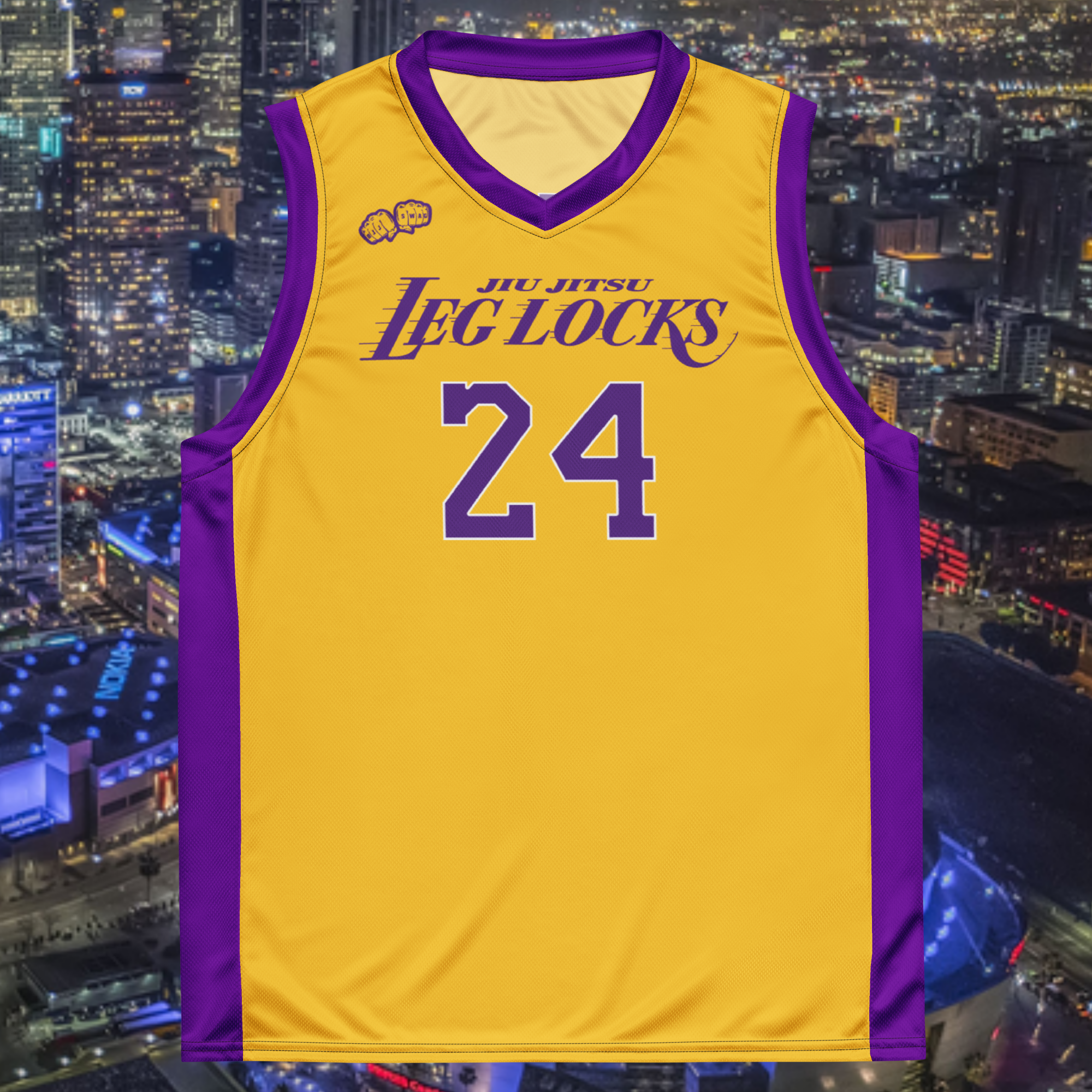 Purple & Gold Leg Locks Jiu Jitsu Basketball Jersey - BJJ Swag