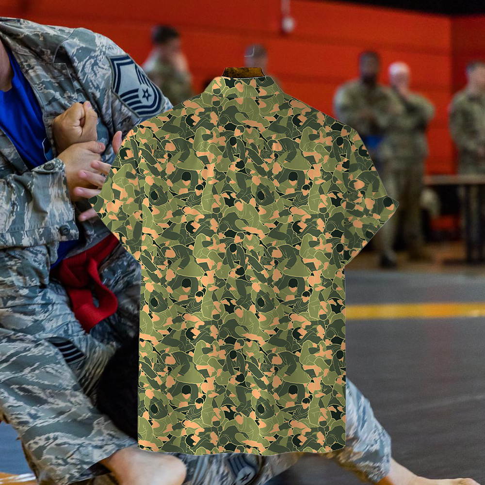 Submission Illusion Camo Print Button-Down Shirt - BJJ Swag