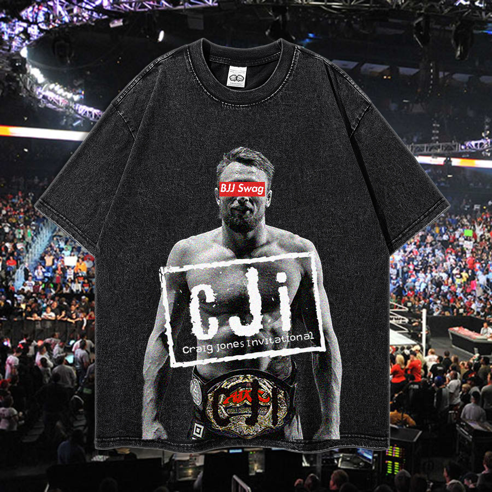 CJI 4 Life - 90's Acid-Washed Vintage Box T-Shirt - BJJ Swag