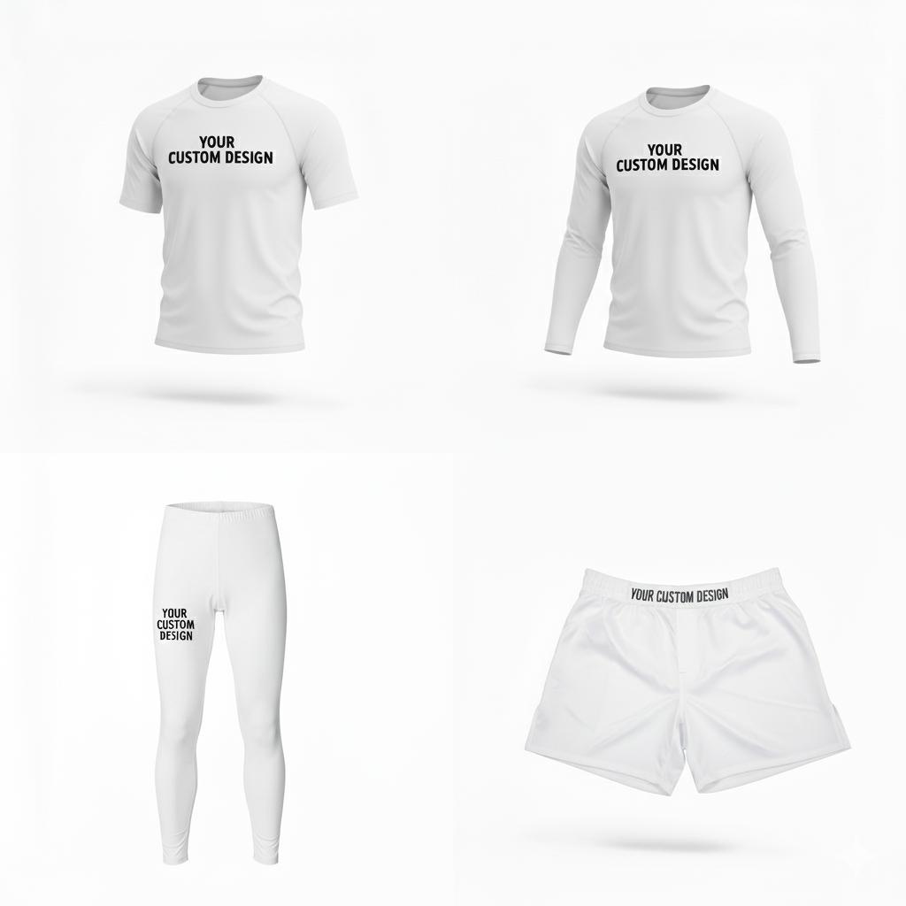 Custom Rash Guard, Fight Shorts, Spats