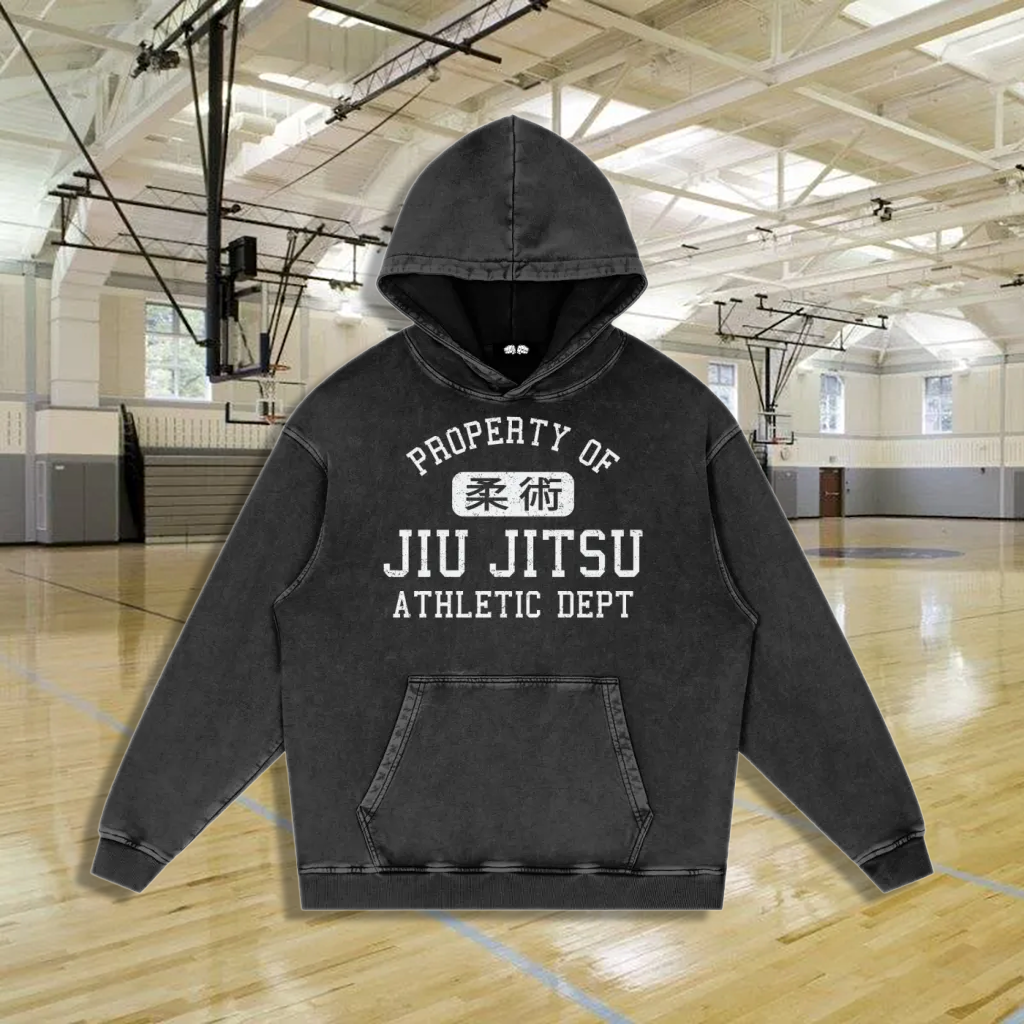 Property of Jiu Jitsu Athletic Department Oversized Acid-Washed Hoodie