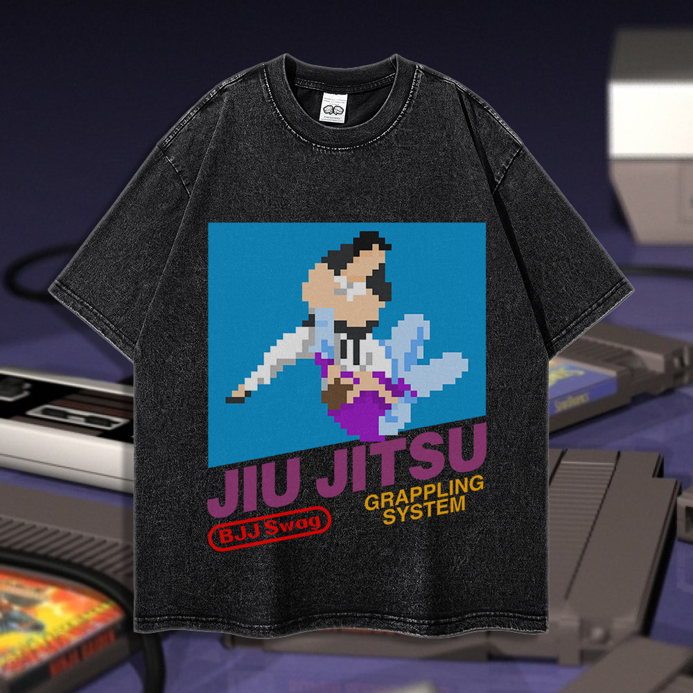 Jiu Jitsu Grappling System - 90's Acid-Washed Vintage Box T-Shirt - BJJ Swag