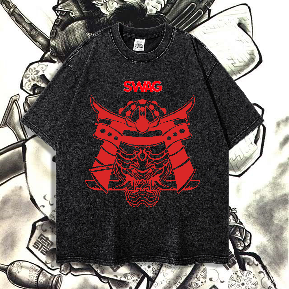 Samurai Jiu Jitsu - 90's Acid-Washed Vintage Box T-Shirt (Copy) - BJJ Swag