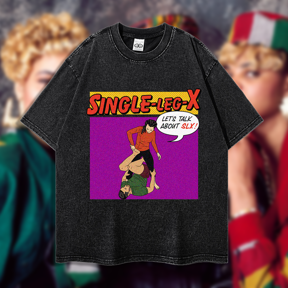 Single Leg X - 90's Acid-Washed Vintage Box T-Shirt - BJJ Swag