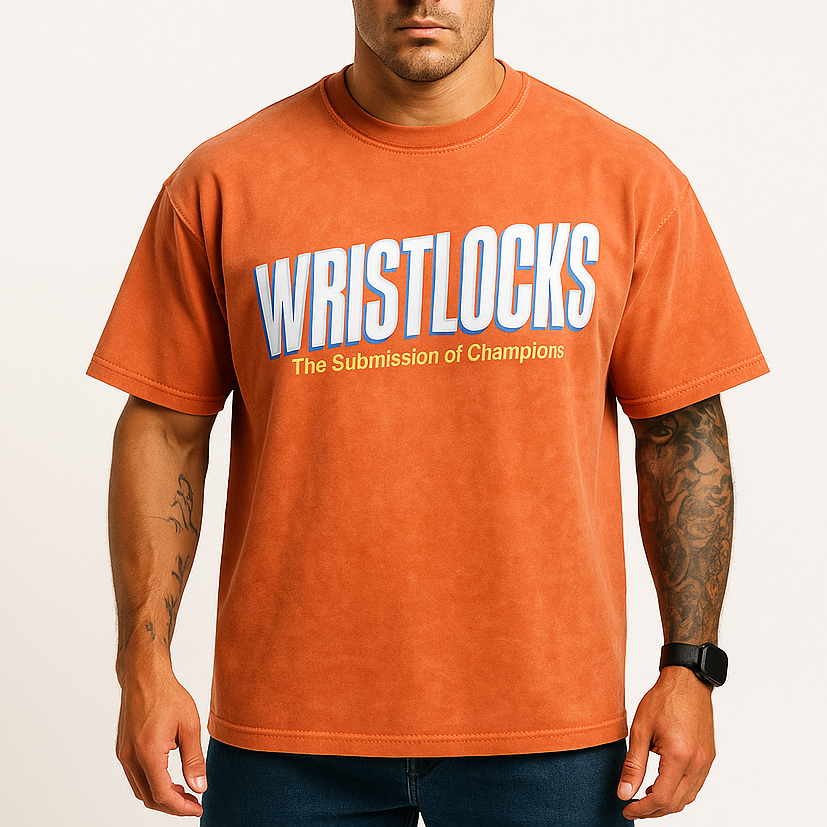 Wristlocks (Submission of Champions) - 90's Acid-Washed Vintage Box T-Shirt - BJJ Swag