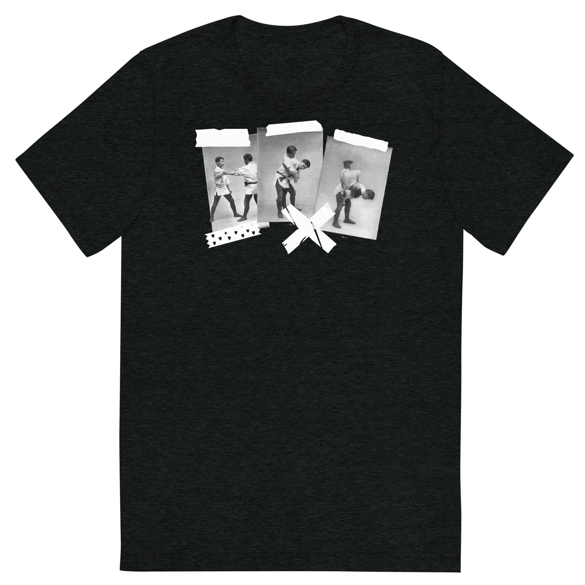 1905 Jiu Jitsu Photo Collage Shirt on Charcoal Black Triblend - BJJ Swag