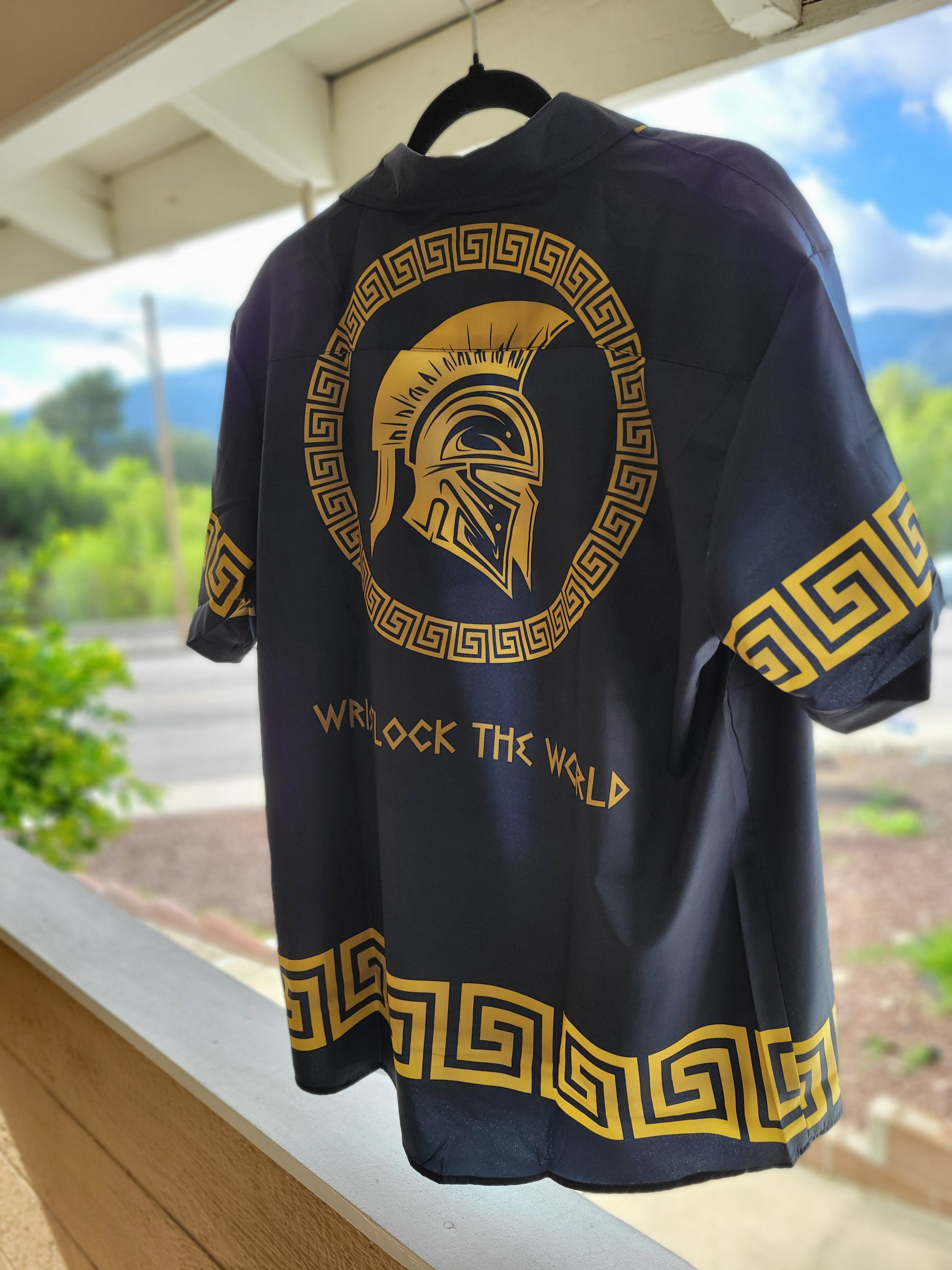 "Wristlock the World Pete the Greek" Button-Down Shirt [Sparta Version] - BJJ Swag