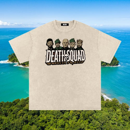 Death Squad Acid Wash Oversized Box T-Shirt