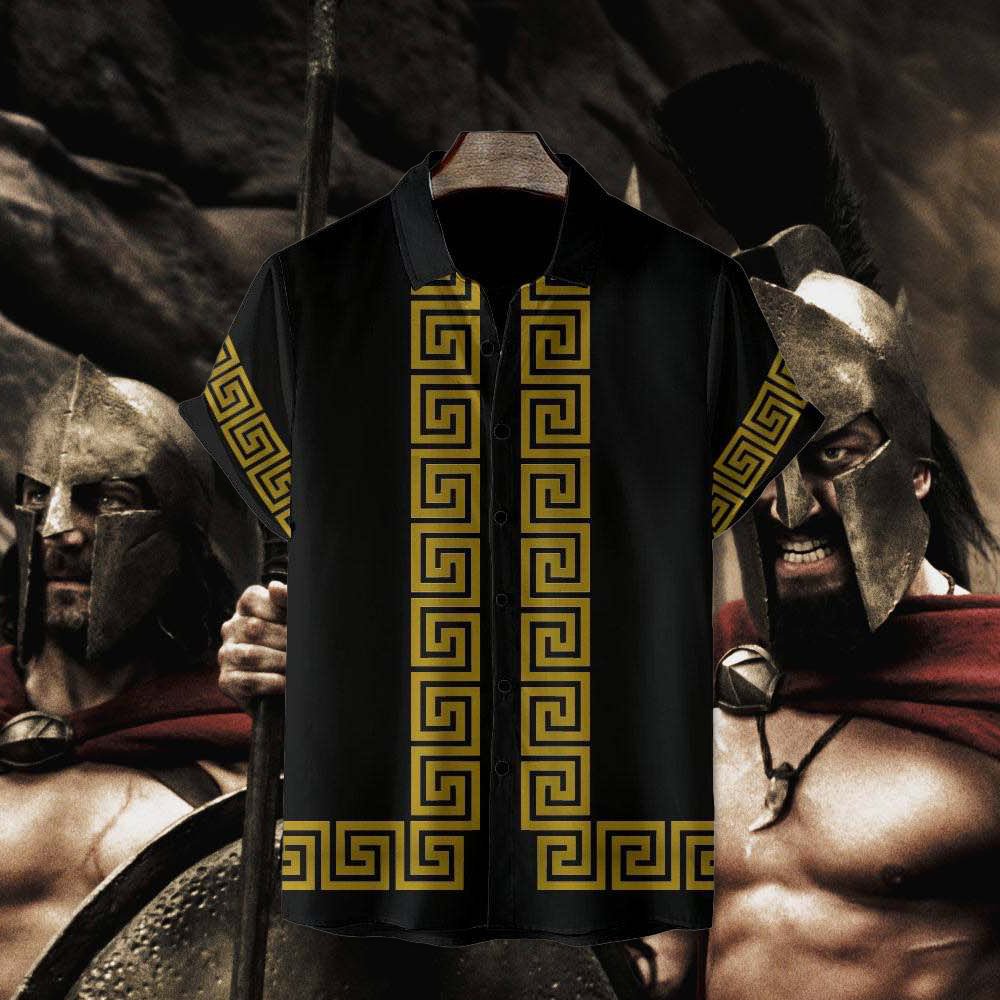 "Wristlock the World Pete the Greek" Button-Down Shirt [Sparta Version] - BJJ Swag