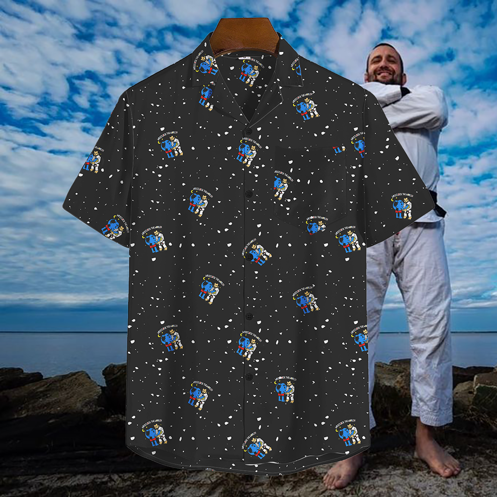 "Wristlock the World Pete the Greek" Button-Down Shirt [Logo Edition] - BJJ Swag