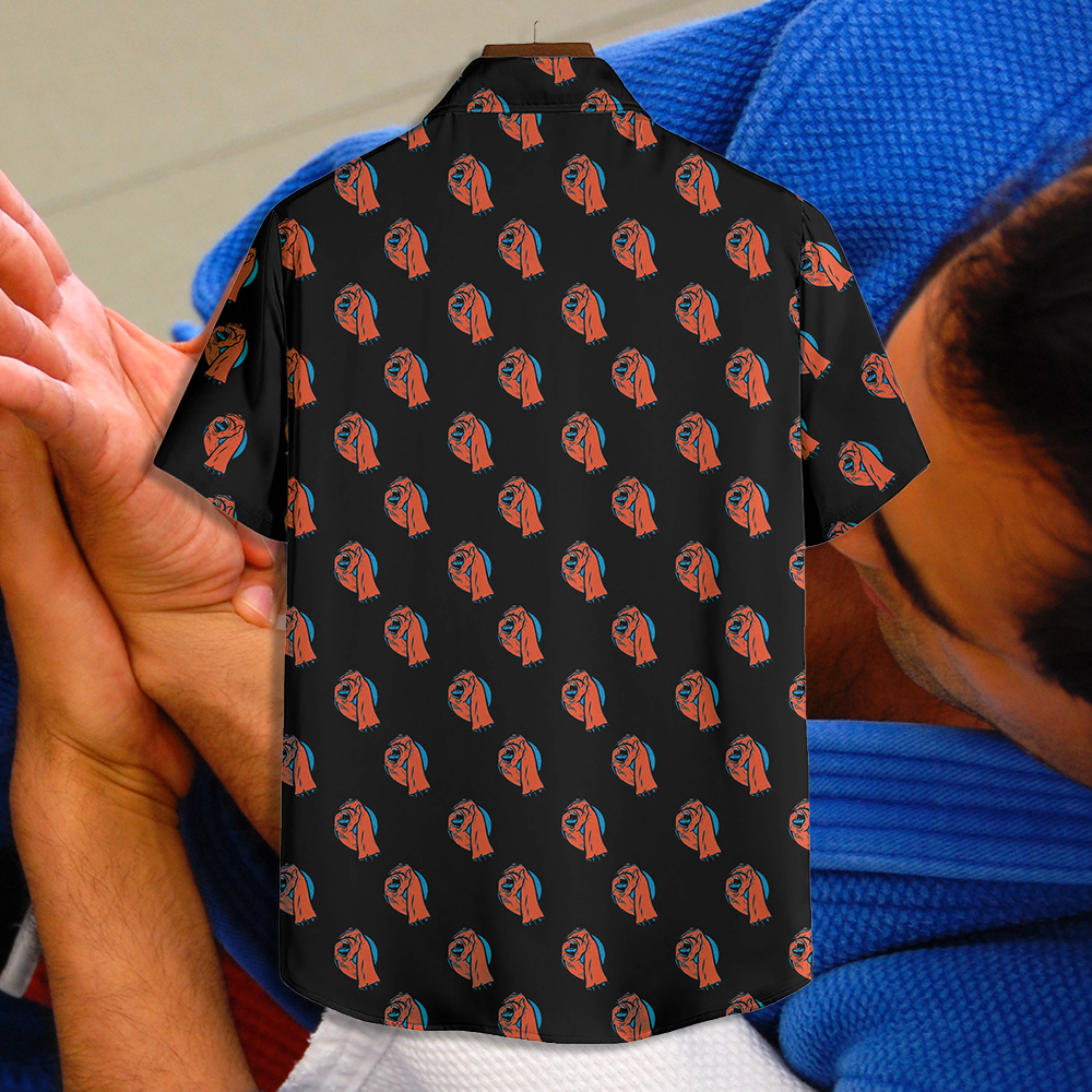"Wristlock the World Pete the Greek" Button-Down Shirt [Screaming Hand Edition] - BJJ Swag