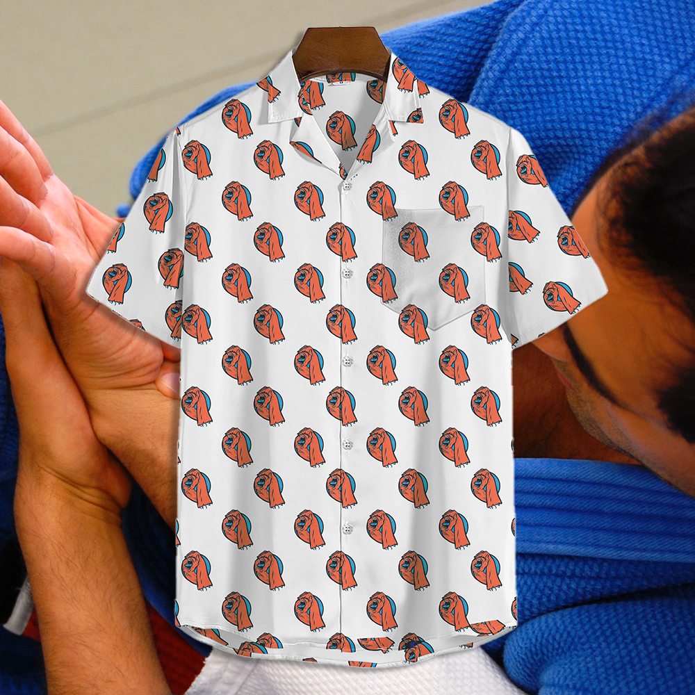 "Wristlock the World Pete the Greek" Button-Down Shirt [Screaming Hand Edition] - BJJ Swag