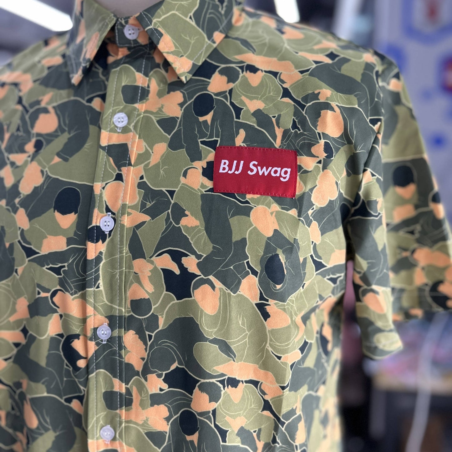 BJJ Swag Camo Print Button-Down Shirt - BJJ Swag