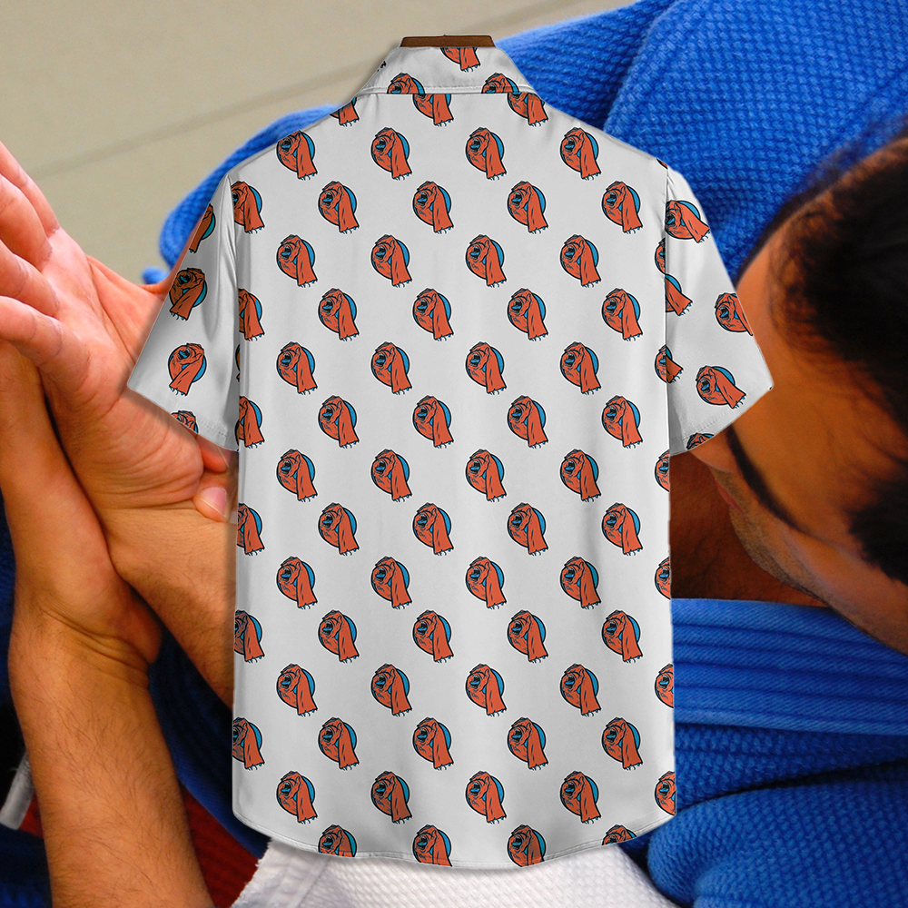 "Wristlock the World Pete the Greek" Button-Down Shirt [Screaming Hand Edition] - BJJ Swag