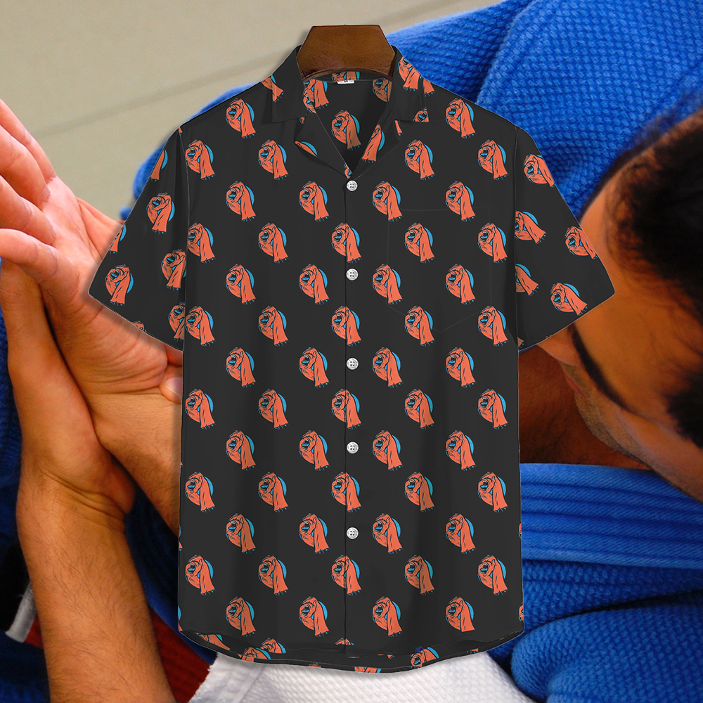 "Wristlock the World Pete the Greek" Button-Down Shirt [Screaming Hand Edition] - BJJ Swag