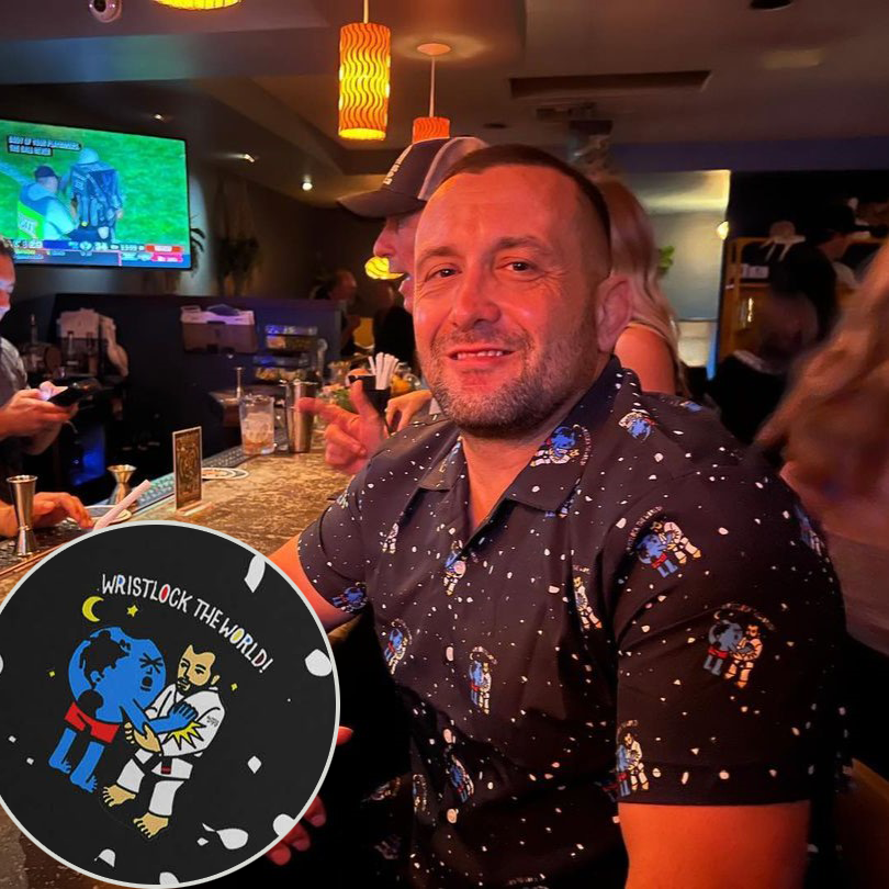 "Wristlock the World Pete the Greek" Button-Down Shirt [Logo Edition] - BJJ Swag