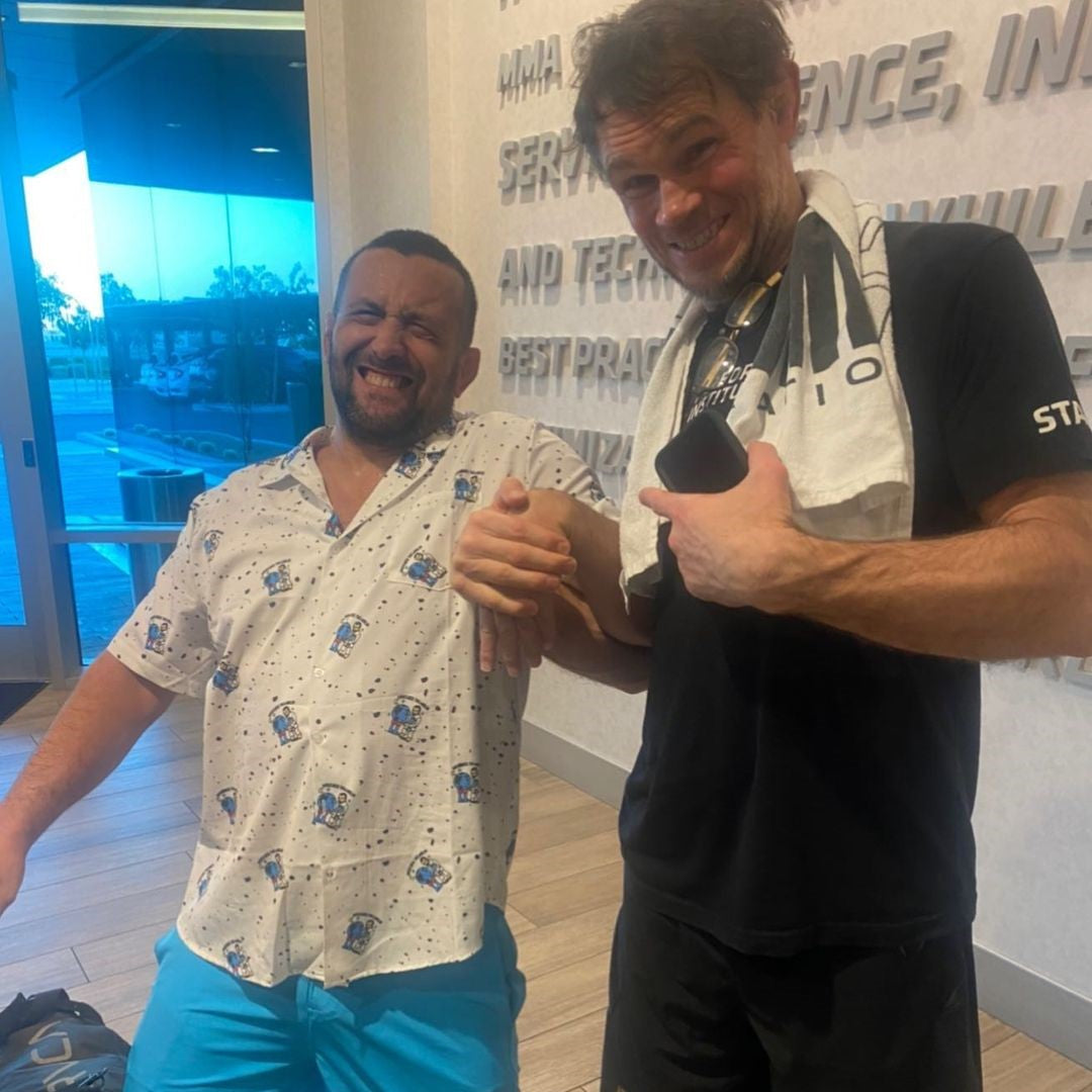 "Wristlock the World Pete the Greek" Button-Down Shirt [Logo Edition] - BJJ Swag