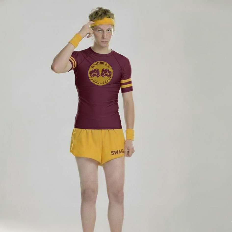 Old School Phys Ed Rash Guard & Fight Shorts