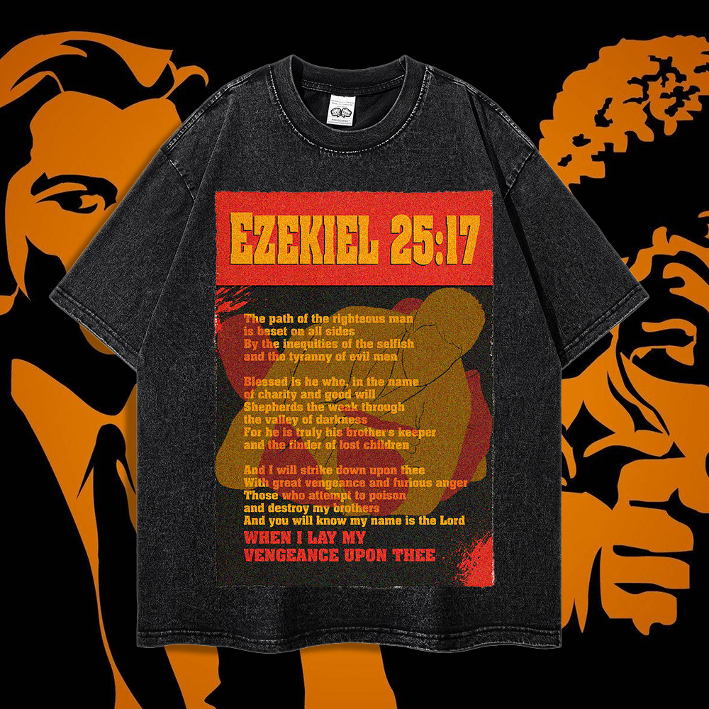 Ezekiel Choke 25:17 - 90's Acid-Washed Vintage Box T-Shirt