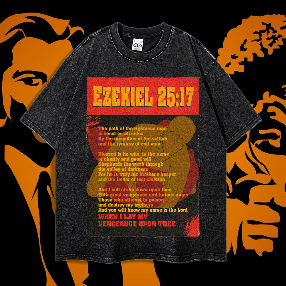 Ezekiel Choke 25:17 - 90's Acid-Washed Vintage Box T-Shirt - BJJ Swag