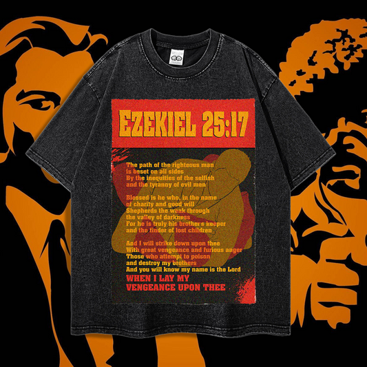 Ezekiel Choke 25:17 - 90's Acid-Washed Vintage Box T-Shirt