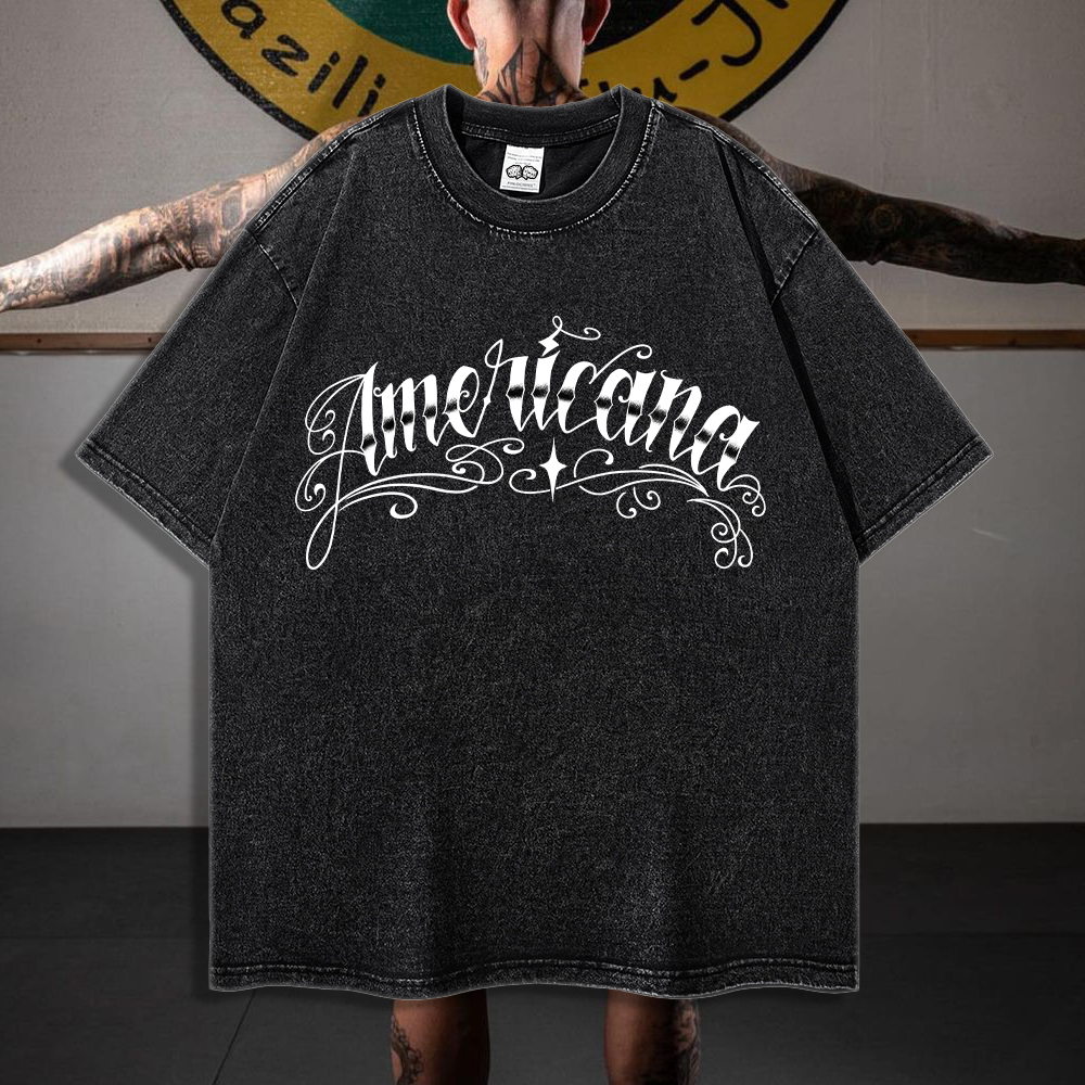 Jeff Glover Americana Violent History - 90's Acid-Washed Vintage Box T-Shirt - BJJ Swag