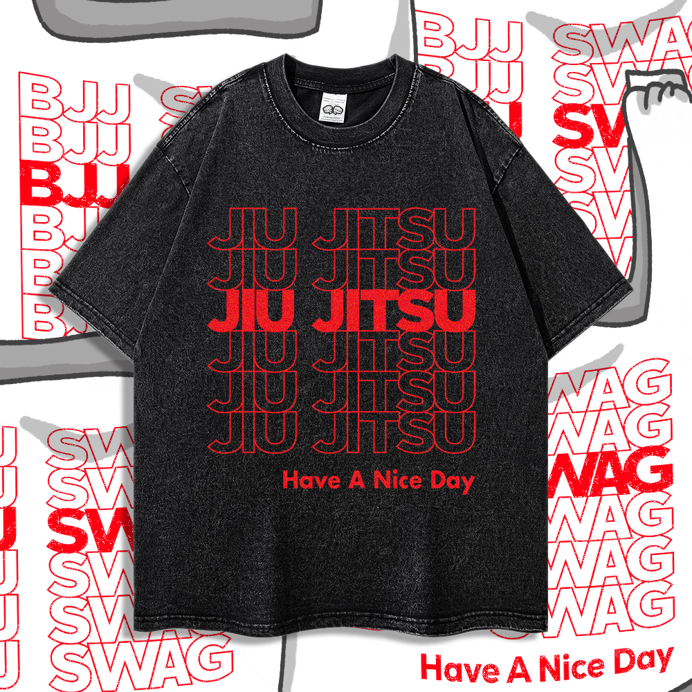 Have a Nice Day Jiu Jitsu - 90's Acid-Washed Vintage Box T-Shirt - BJJ Swag