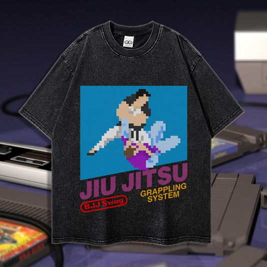 Jiu Jitsu Grappling System - 90's Acid-Washed Vintage Box T-Shirt