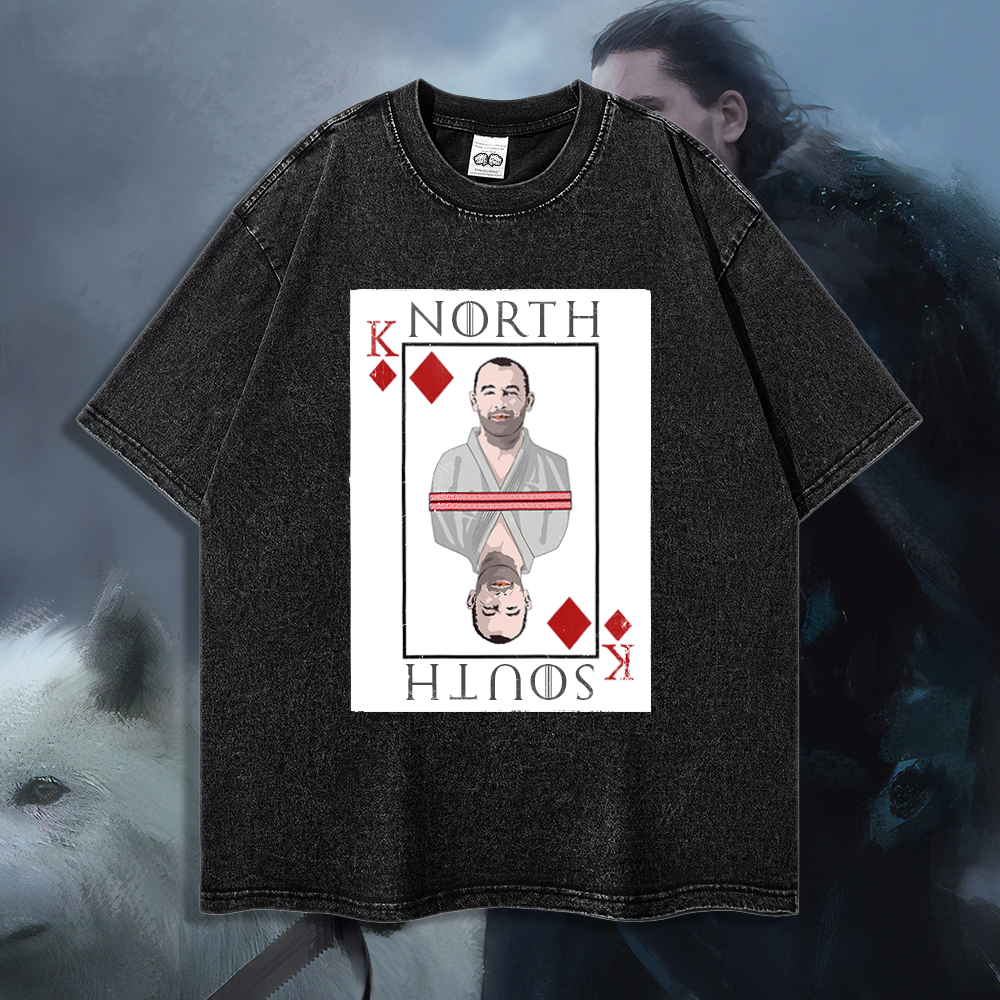 King of North South - 90's Acid-Washed Vintage Box T-Shirt - BJJ Swag