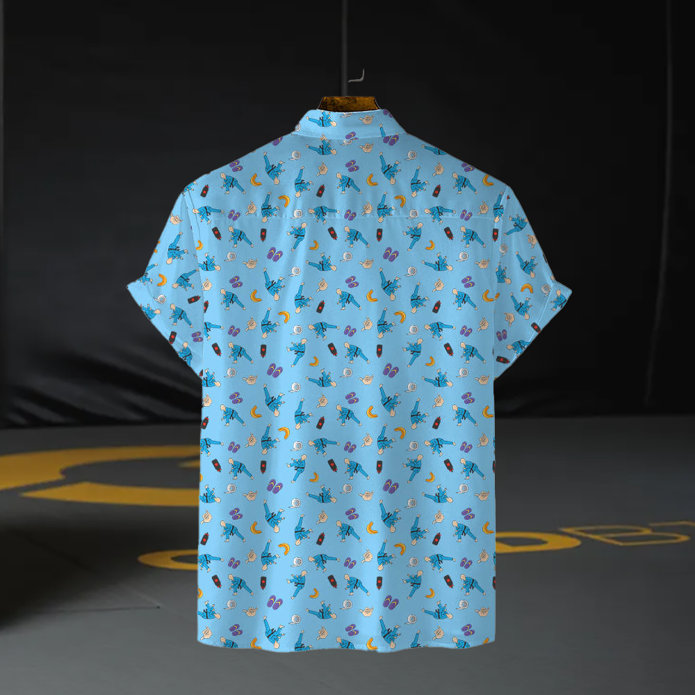 BJJ Emoji Icons Button-Down Party Shirt - BJJ Swag