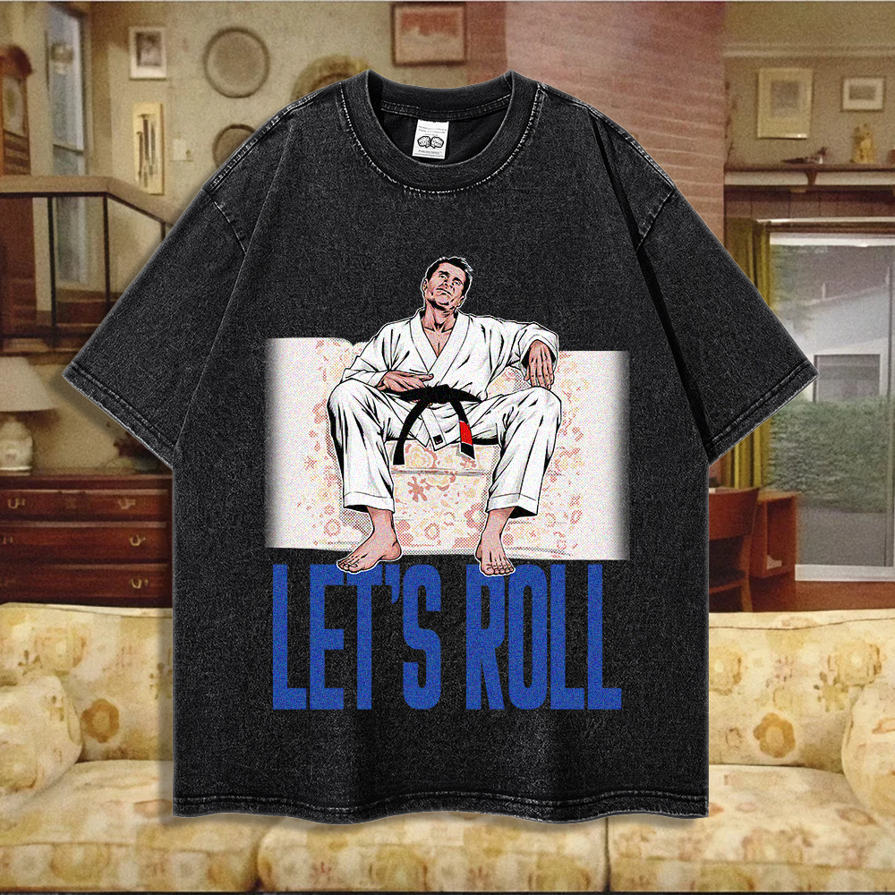 Polk High Let's Roll - 90's Acid-Washed Vintage Box T-Shirt - BJJ Swag
