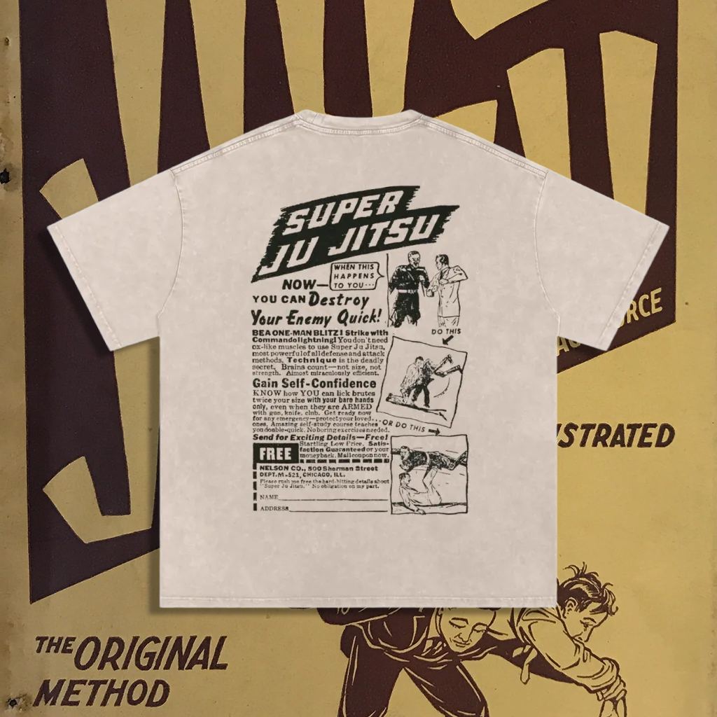 Super Jiu Jitsu - 90's Acid-Washed Vintage Box T-Shirt - BJJ Swag