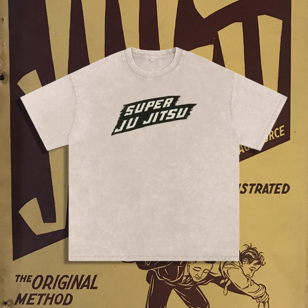 Super Jiu Jitsu - 90's Acid-Washed Vintage Box T-Shirt - BJJ Swag