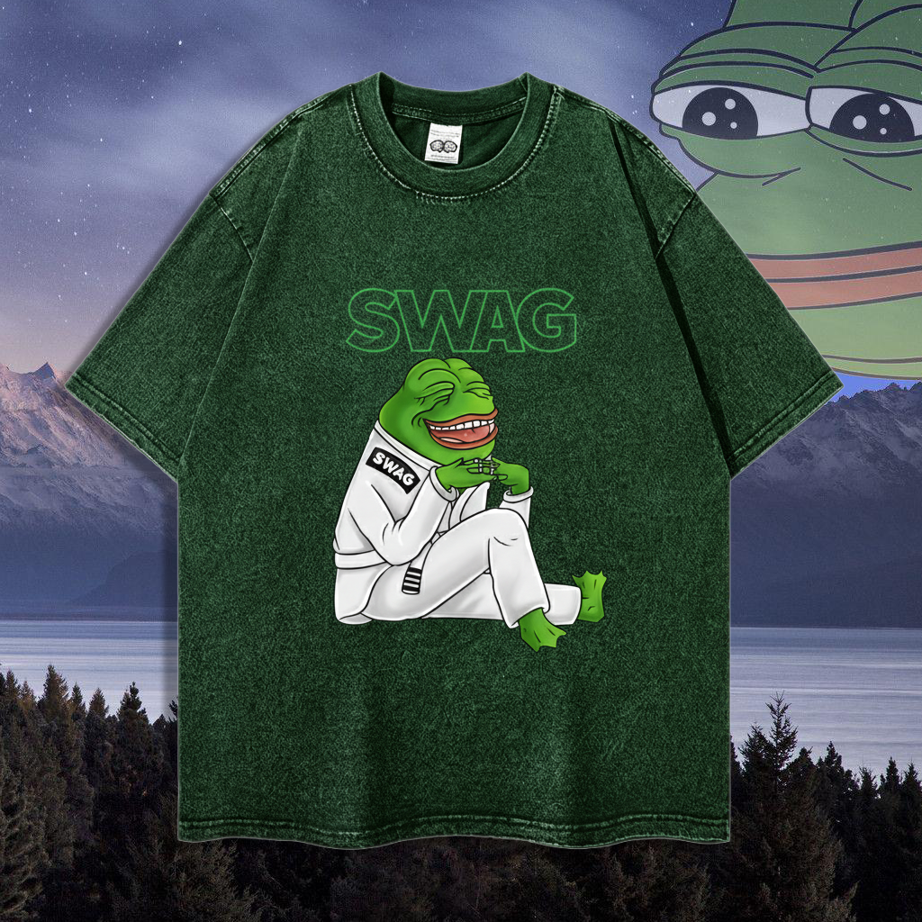 Pepe has SWAG Meme - 90's Acid-Washed Vintage Box T-Shirt