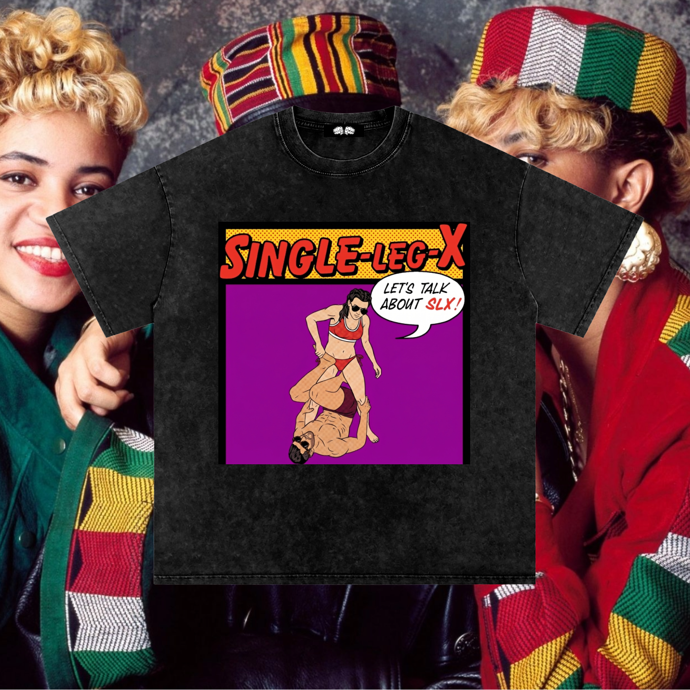 Single Leg X - 90's Acid-Washed Vintage Box T-Shirt - BJJ Swag