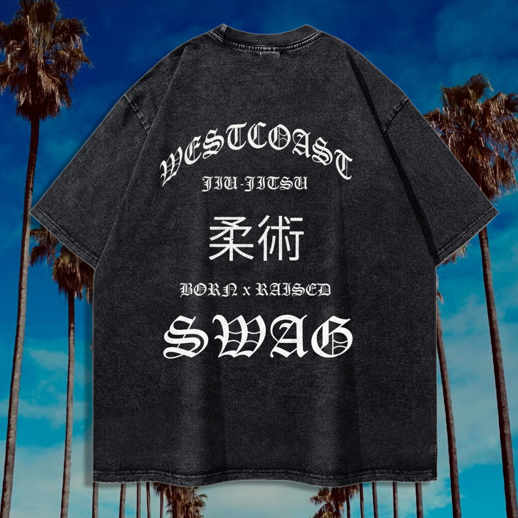 West Coast Jiu Jitsu Born x Raised 90s Oversized Box T-Shirt