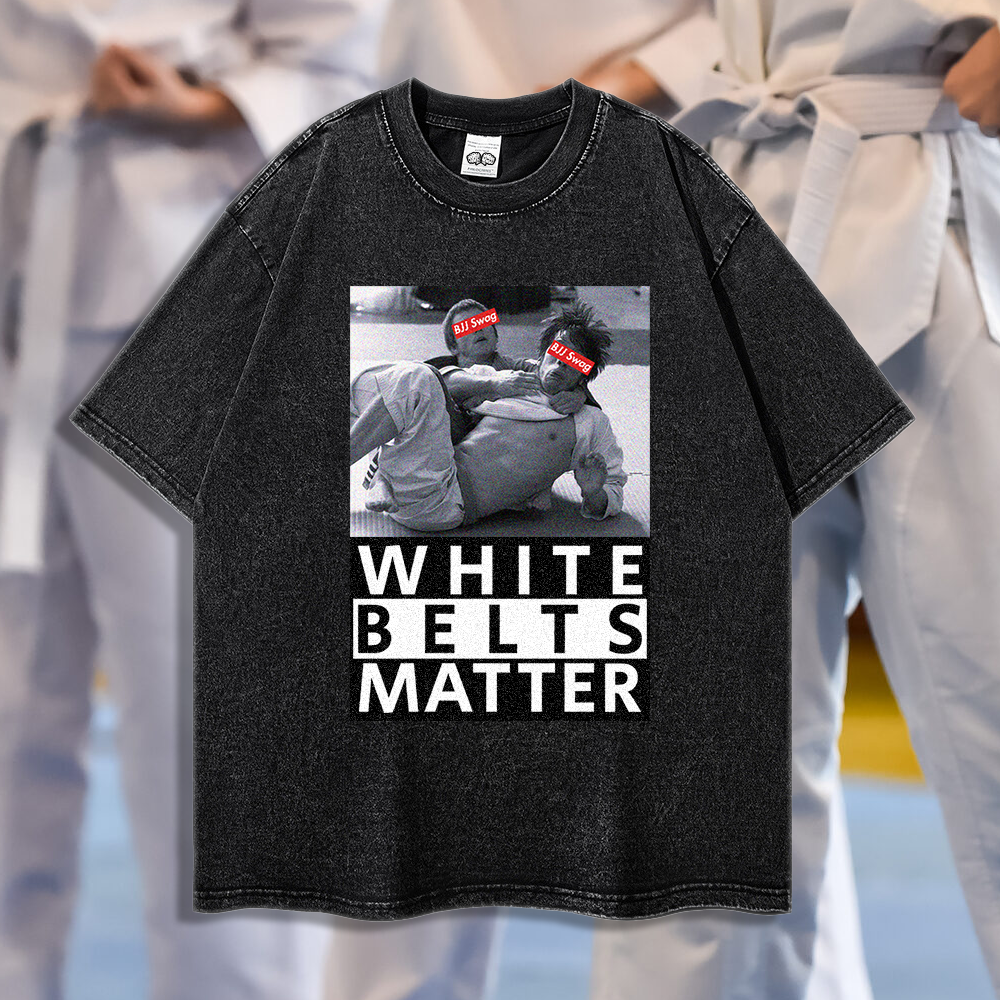 White Belts Matter - 90's Acid-Washed Vintage Box T-Shirt