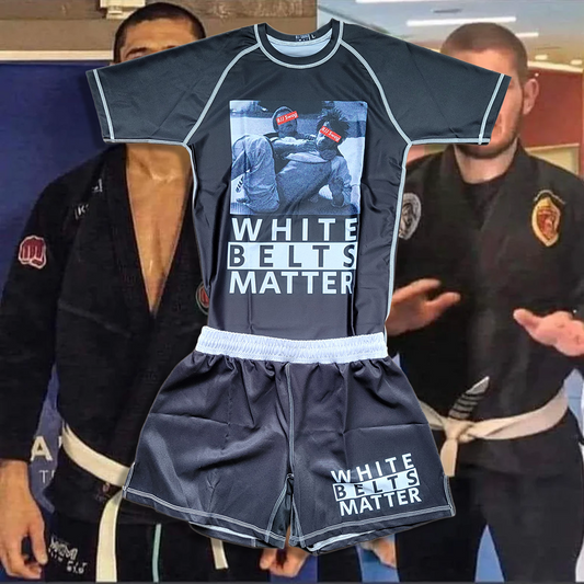 White Belts Matter Rash Guard & Fight Shorts Kit