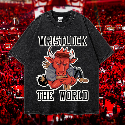 Pete the Greek Wristlock Bull - 90's Acid-Washed Vintage Box T-Shirt